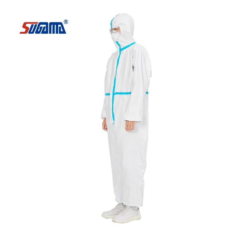 Manufacturer Waterproof Hooded Civil Non-Medical Medical Hospital Disposable Isolation Coverall Protective PP