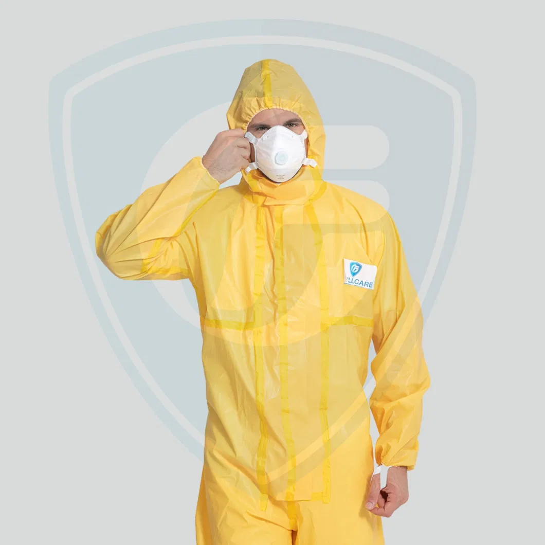 Waterproof Microporous Medical Hospital Plastic PP+PE SMS Polypropylene Nonwoven Disposable Protective Coverall