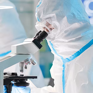 Einweg-PSA-Sicherheitskleidungsanzug, Typ 5/6, medizinische PSA-Abdeckung, mikroporöser Streifen-Schutzoverall für Krankenhäuser